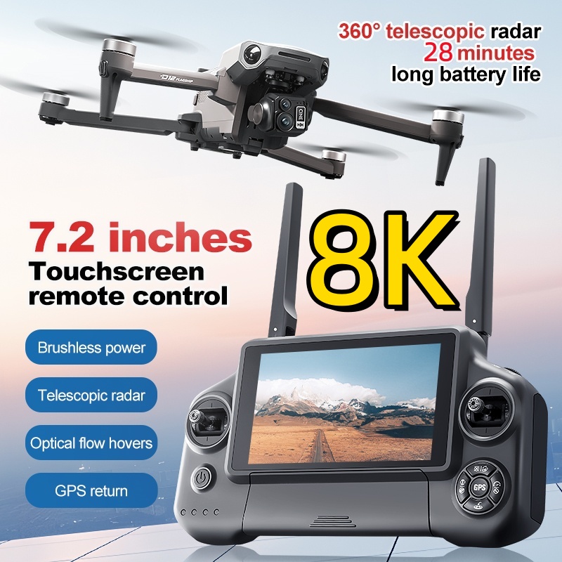 Fpv Brushless Rc Drone 4K - 8K 3축 짐벌 브러시리스 7.2인치 터치스크린