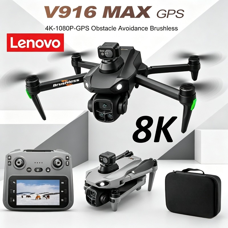 Fpv Brushless Rc Drone 4K - 레노버 V916MAX 프로페셔널 8K 드론 HD