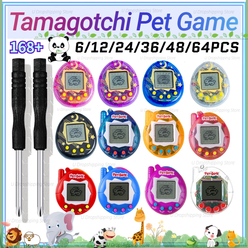 Tamagotchi Electronic Pet Virtual - 64-6PCS 가상 애완동물 키체인 다마고치 전자