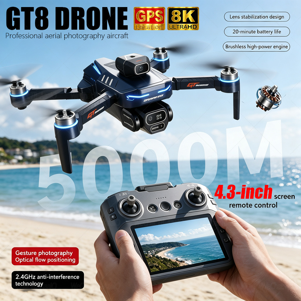 Fpv Brushless Rc Drone 4K - NEW GT8 HD RC 드론 4K