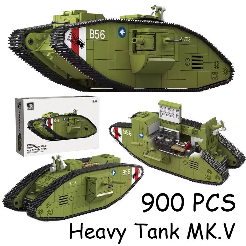 Lego Compatible Military Tank - 900PCS 제1차 세계 대전 중전차 MK.V,