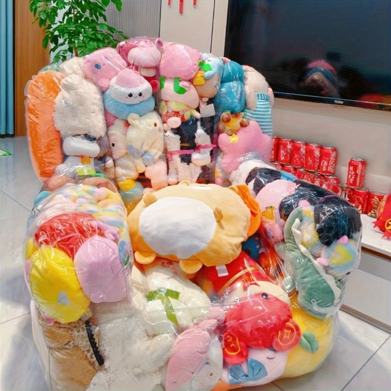 Dolls - 대용량 투명 PVC 소파 장난감 보관함