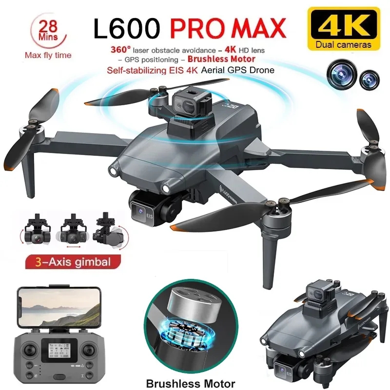 Fpv Brushless Rc Drone 4K - L600 PRO MAX GPS 드론 전문