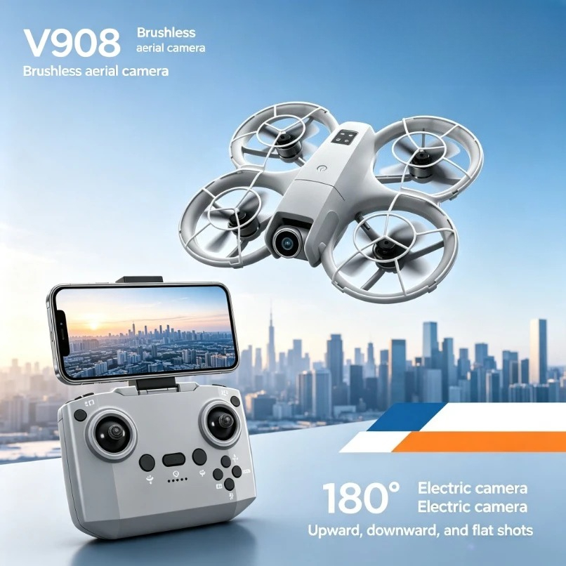 Fpv Brushless Rc Drone 4K - 오리지널 V908 접이식 GPS 드론 8K
