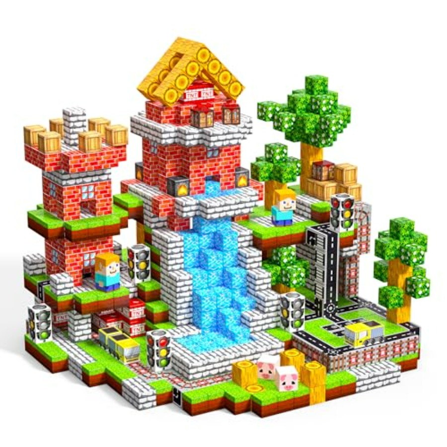 Magnetic Building Tiles Set 100Pcs - 100개 자석 블록, 0.8인치 자석 조립