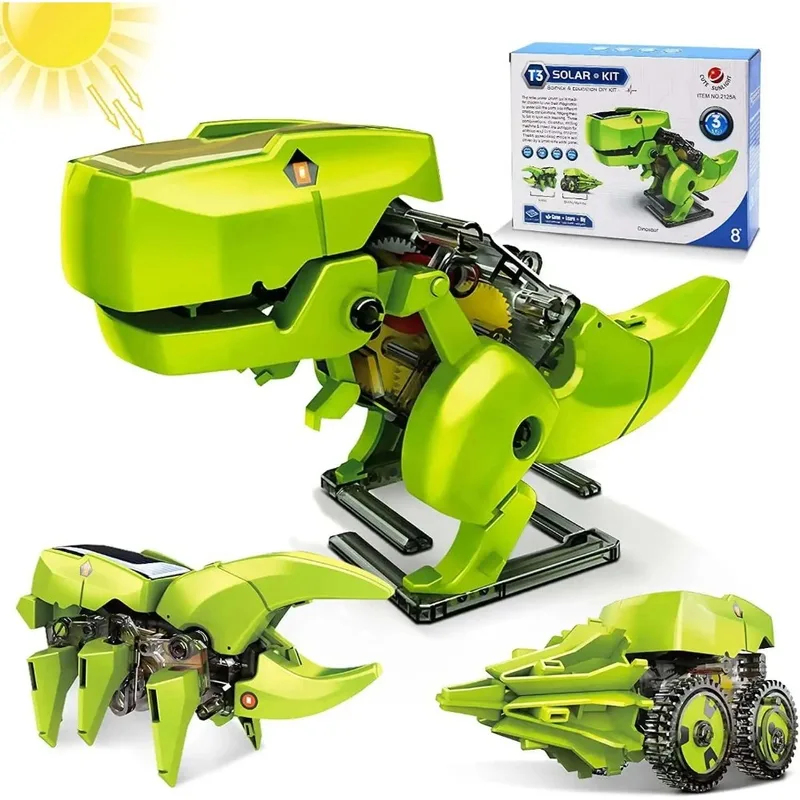 Stem Solar Robot Kit For Kids - 3-in-1 태양열 로봇 키트, 공룡 장난감,