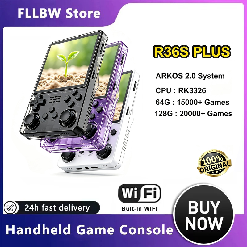 Retro Handheld Game Console R36S - FLLBW 오리지널 아르코스 R36s 플러스 콘솔
