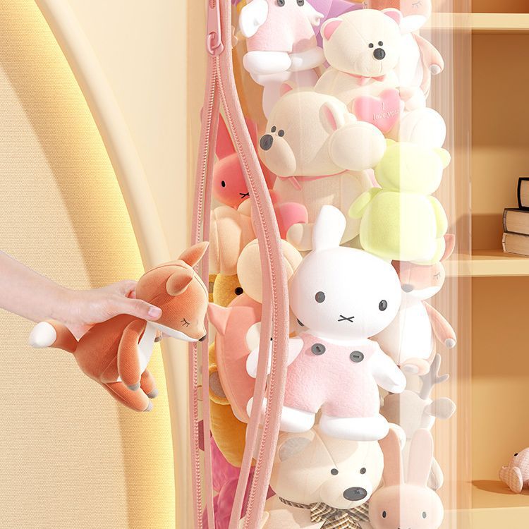 지퍼가 달린 봉제인형 보관통, 공간 절약형 투명 인형  - Dolls 리뷰 및 가격