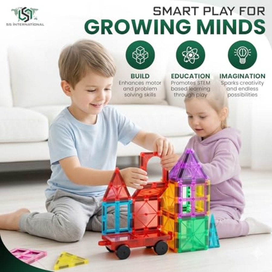자석 타일 조립 세트 100개(자동차 2대 포함) ST - Magnetic Building Tiles Set 100Pcs 리뷰 및 가격
