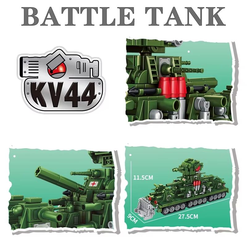 탱크 세계 만화 모델 빌딩 블록 세트 KV44 칼 몬스 - Lego Compatible Military Tank 리뷰 및 가격