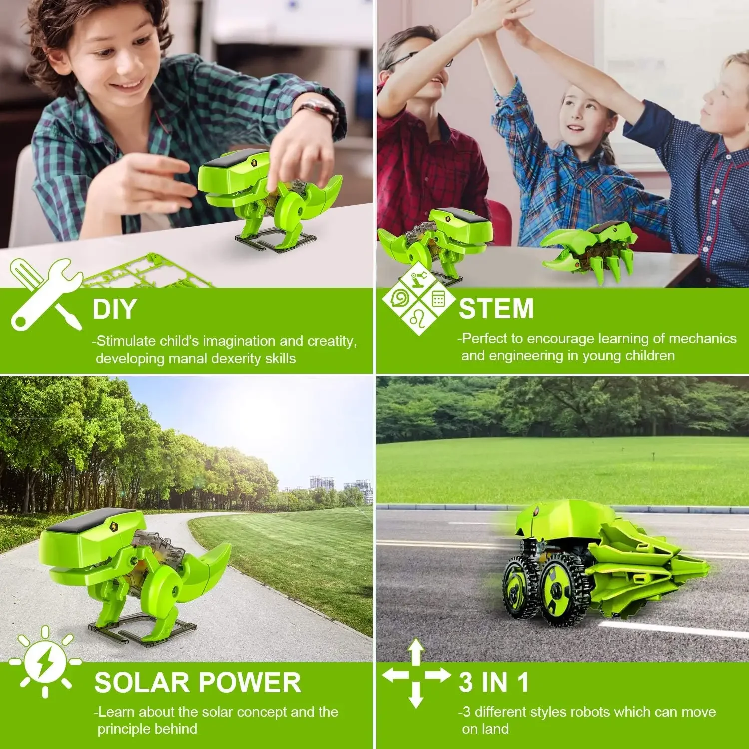 스템 교육용 태양광 로봇 키트 조립, DIY 공룡 장난 - Stem Solar Robot Kit For Kids 리뷰 및 가격