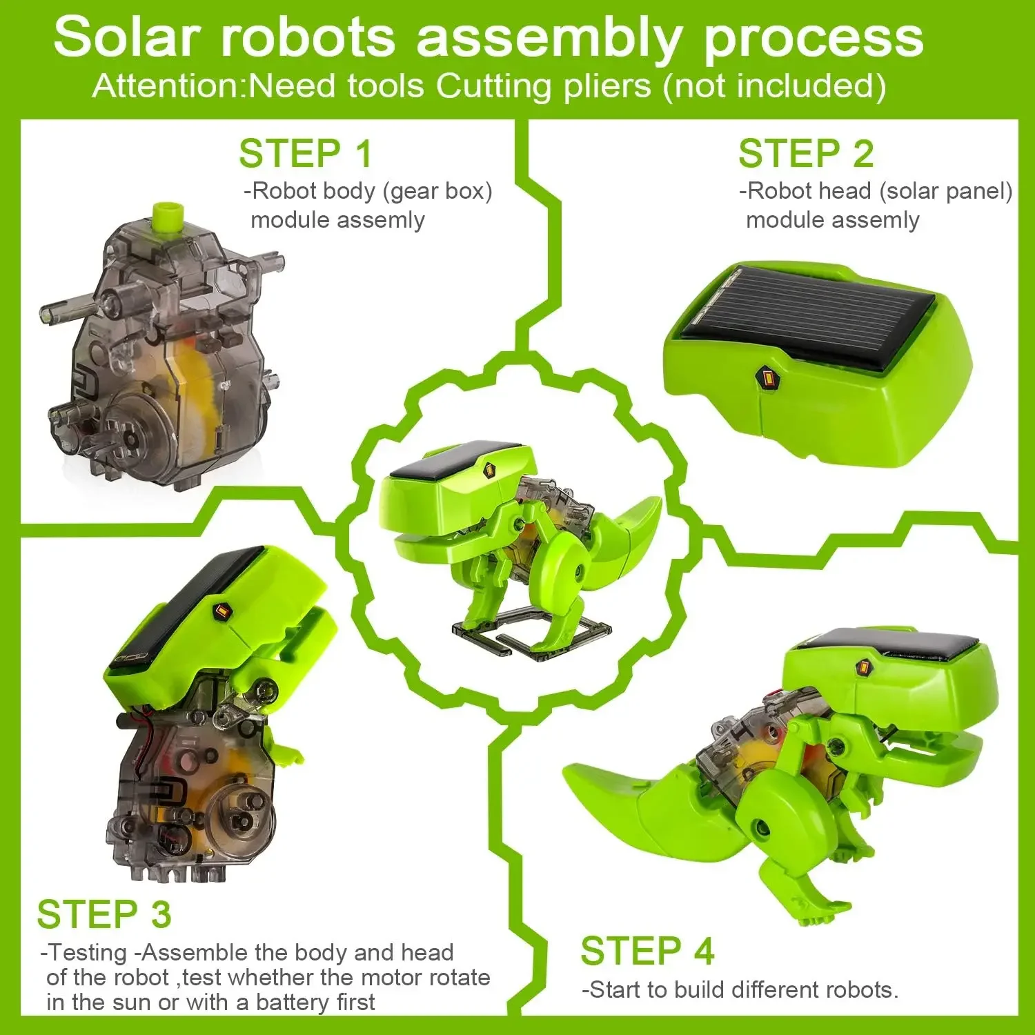 스템 교육용 태양광 로봇 키트 조립, DIY 공룡 장난 - Stem Solar Robot Kit For Kids 리뷰 및 가격