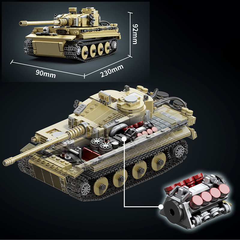 군사용 1000피스 독일 타이거 중전차 모델 빌딩 블록 - Lego Compatible Military Tank 리뷰 및 가격