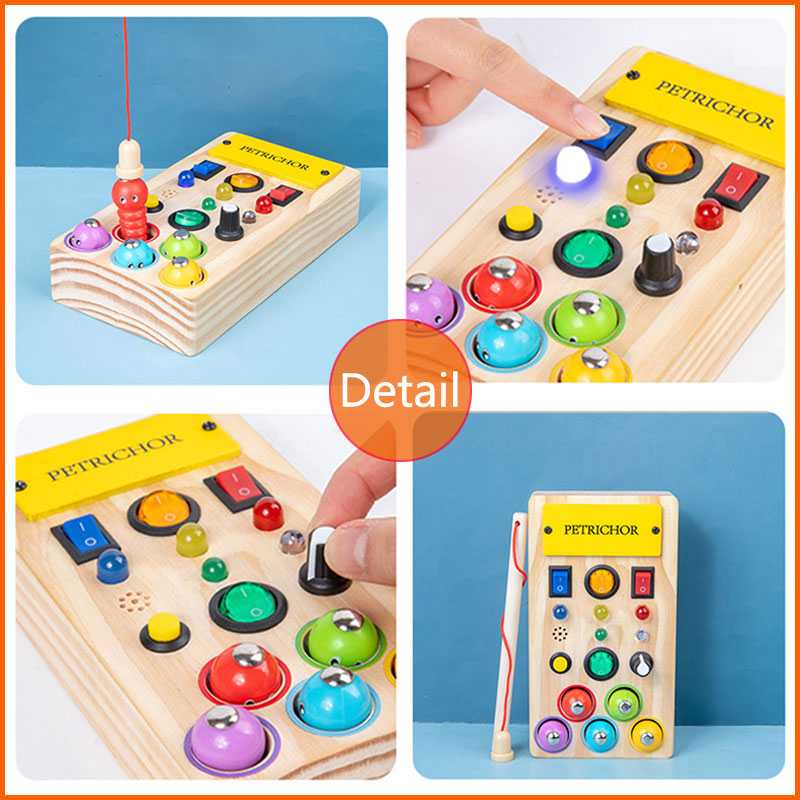 몬테소리 비지 보드 감각 장난감, 나무 LED 조명 스 - Montessori Wooden Busy Board Toddler 리뷰 및 가격
