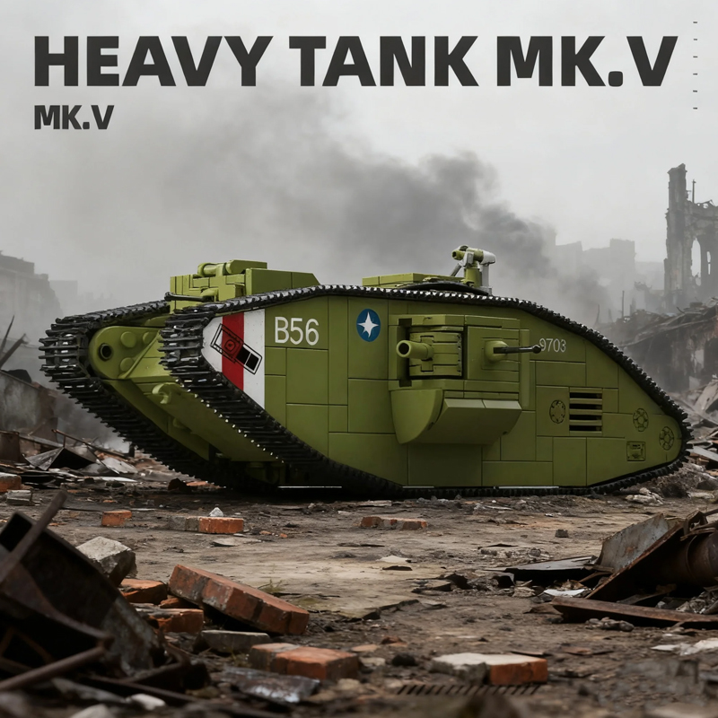 900PCS 제1차 세계 대전 중전차 MK.V, Ww1 - Lego Compatible Military Tank 리뷰 및 가격