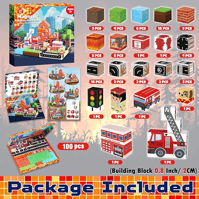 자석 블록 100개 세트, 광산 숲 농장 조립, 자석  - Magnetic Building Tiles Set 100Pcs 리뷰 및 가격