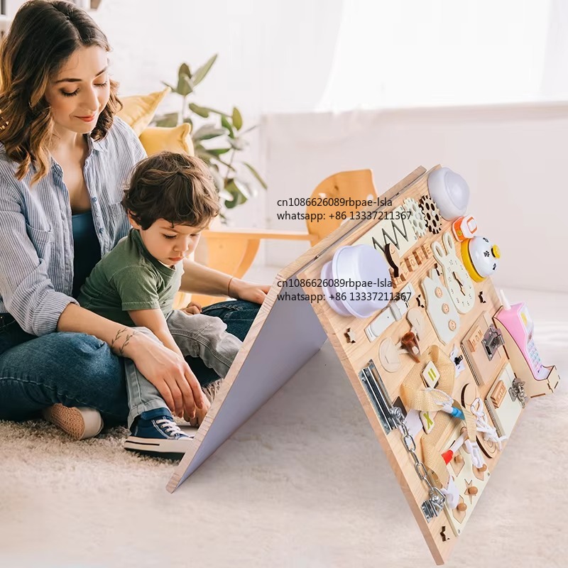 몬테소리 비지보드 나무 감각 활동 장난감 아기 유아 어 - Montessori Wooden Busy Board Toddler 리뷰 및 가격