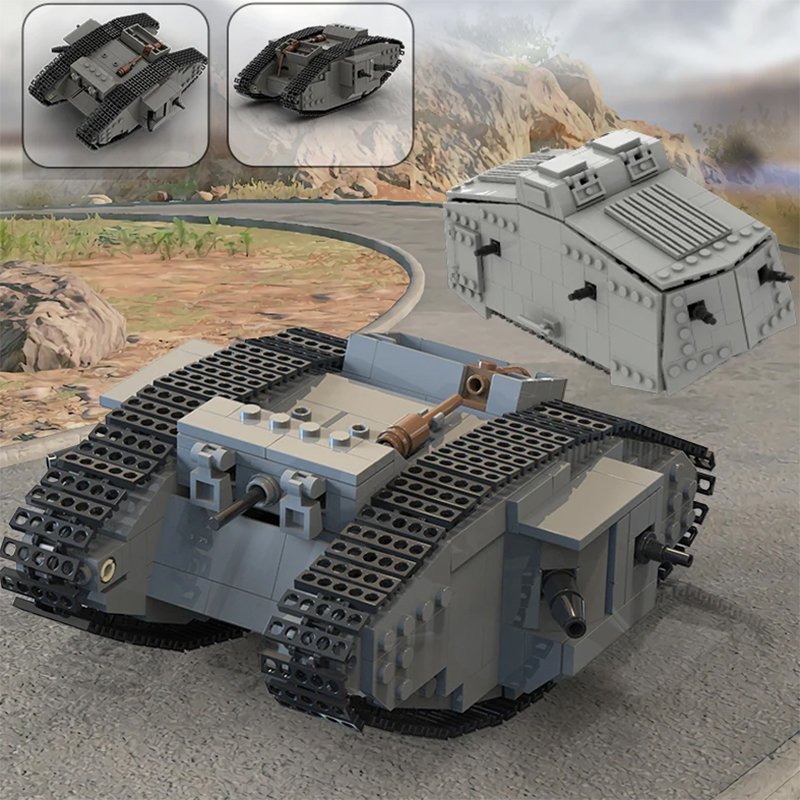 MOC WW1 독일 군사 A7V 전투 탱크 빌딩 블록  - Lego Compatible Military Tank 리뷰 및 가격